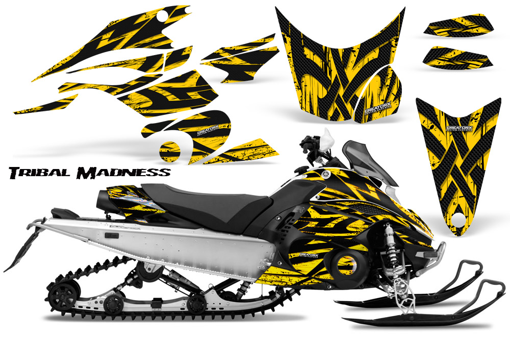 Yamaha FX Nytro 2010 Graphics Kit Tribal Madness Yellow